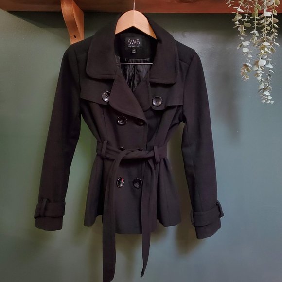 SWS | Black Pea Coat - Picture 1 of 3